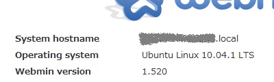 Ubuntu version on Webmin Ubuntu version on Webmin