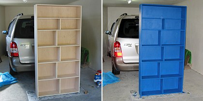本棚、塗装