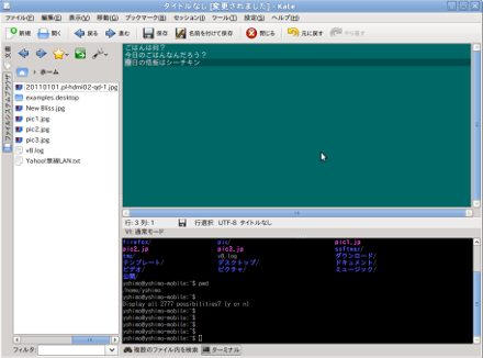 kate - こんな感じ。 kate - こんな感じ。
