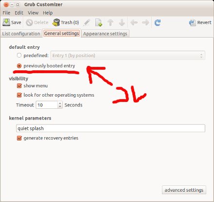 Grub Customizer - General settings