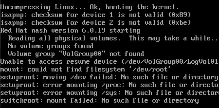 Fedora8の起動時エラー