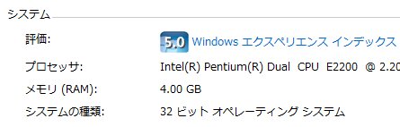 OS上のメモリ容量1 OS上のメモリ容量1