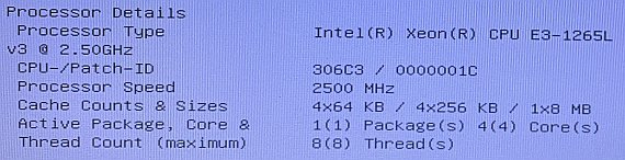 BIOS CPU info - TX1310 M1